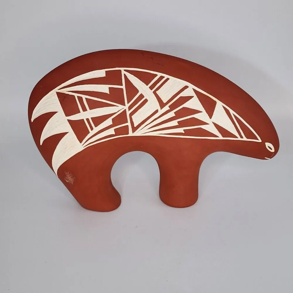 Vintage Acoma PotteryTerracotta Bear GPR NM 7" Tall - Picture 2 of 10